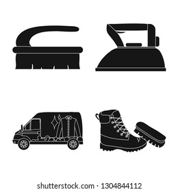Vector illustration of laundry and clean sign. Collection of laundry and clothes stock symbol for web.