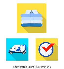 Vector illustration of laundry and clean sign. Collection of laundry and clothes stock vector illustration.