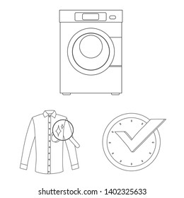 Vector illustration of laundry and clean sign. Set of laundry and clothes stock vector illustration.