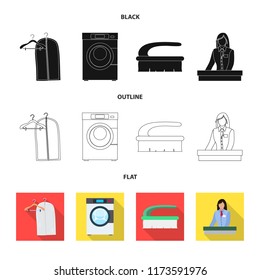 Vector illustration of laundry and clean symbol. Collection of laundry and clothes stock symbol for web.