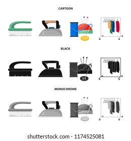 Vector illustration of laundry and clean symbol. Set of laundry and clothes stock symbol for web.