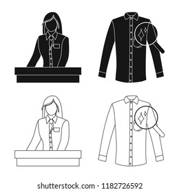 Vector illustration of laundry and clean symbol. Set of laundry and clothes stock symbol for web.