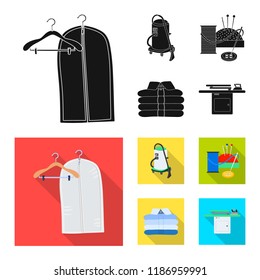 Vector illustration of laundry and clean symbol. Collection of laundry and clothes vector icon for stock.