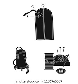 Vector illustration of laundry and clean symbol. Set of laundry and clothes vector icon for stock.