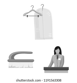 Vector illustration of laundry and clean symbol. Collection of laundry and clothes vector icon for stock.