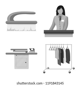 Vector illustration of laundry and clean symbol. Set of laundry and clothes stock vector illustration.