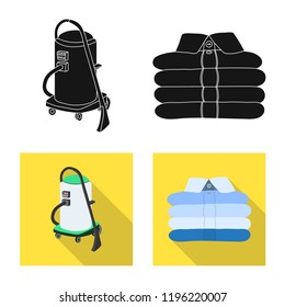 Vector illustration of laundry and clean symbol. Collection of laundry and clothes vector icon for stock.