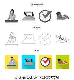 Vector illustration of laundry and clean symbol. Collection of laundry and clothes stock symbol for web.