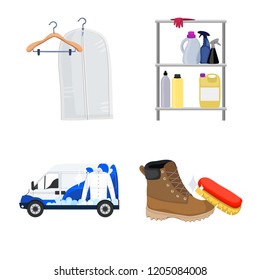 Vector illustration of laundry and clean symbol. Collection of laundry and clothes vector icon for stock.