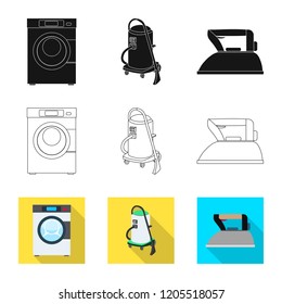 Vector illustration of laundry and clean symbol. Set of laundry and clothes stock symbol for web.