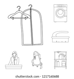 Vector illustration of laundry and clean symbol. Collection of laundry and clothes stock vector illustration.