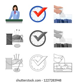 Vector illustration of laundry and clean symbol. Set of laundry and clothes stock symbol for web.