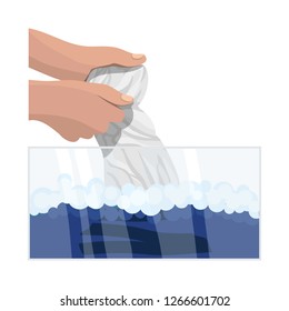 Vector illustration of laundry and clean symbol. Collection of laundry and clothes stock symbol for web.