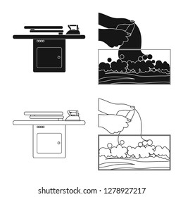 Vector illustration of laundry and clean symbol. Set of laundry and clothes stock vector illustration.