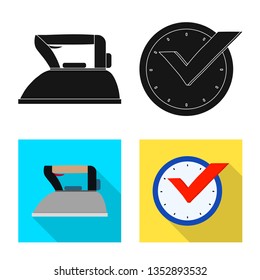 Vector illustration of laundry and clean symbol. Set of laundry and clothes vector icon for stock.