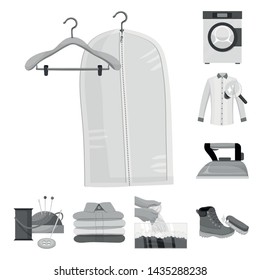 Vector illustration of laundry and clean symbol. Set of laundry and clothes stock vector illustration.