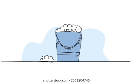 Vector illustration of laundry detergent. Modern flat in continuous line style.