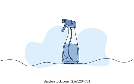 Vector illustration of laundry freshener spray. Modern flat in continuous line style.