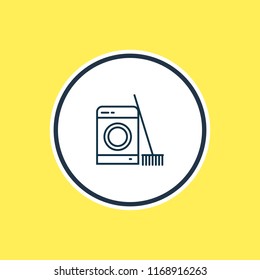 Vector illustration of laundry icon line. Beautiful tourism element also can be used as washing machine icon element.
