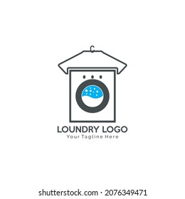 vector illustration of laundry logo, drying and ironing clothes. water vector, washing machine and clothes. cleaneing logo inspiration.