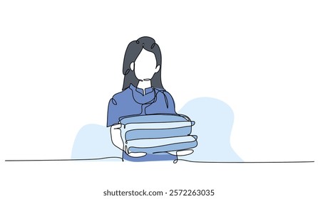 Vector illustration of laundry model. Modern flat in continuous line style.