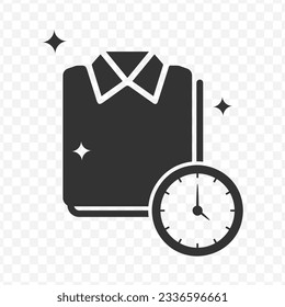 Vector illustration of laundry time icon in dark color and transparent background(PNG).