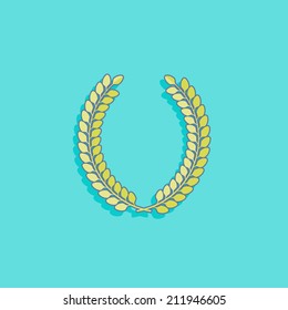 vector illustration with laurel wreath in flat style design