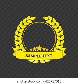 Vector illustration of a laurel wreath. Vector gold laurel wreath pattern in modern style. Laurel wreath vector icon in a flat style. Pictograph is golden laurel wreath.