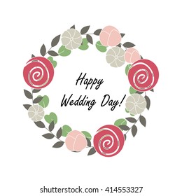 Vector illustration - Laurel and wreath. Template Design elements for invitations, greeting cards, quotes, posters and banners. Perfect For Wedding Frames. Vintage flower emblem