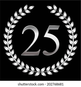 Vector illustration of Laurel wreath, twenty five