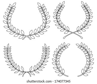 Vector illustration of laurel wreaths