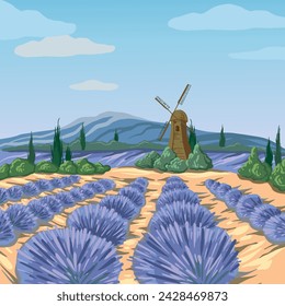 Ilustración vectorial de un fondo de lavanda