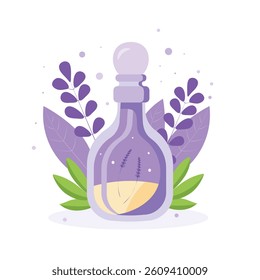 Vector illustration of lavender essential oil	