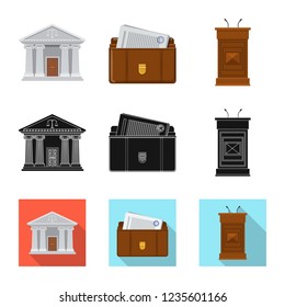 Vector illustration of law and lawyer icon. Collection of law and justice stock vector illustration.