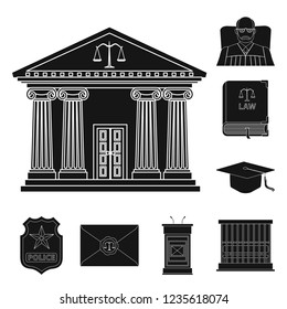 Vector illustration of law and lawyer icon. Set of law and justice stock vector illustration.