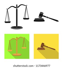 Vector illustration of law and lawyer logo. Set of law and justice vector icon for stock.