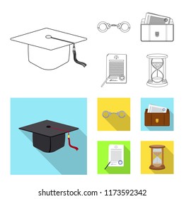 Vector illustration of law and lawyer logo. Collection of law and justice stock symbol for web.