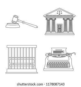 Vector illustration of law and lawyer logo. Collection of law and justice stock vector illustration.