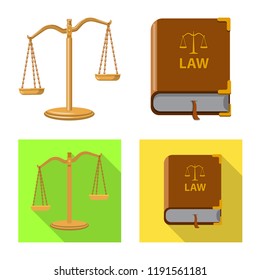 Vector illustration of law and lawyer logo. Set of law and justice stock vector illustration.