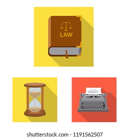 Vector illustration of law and lawyer logo. Set of law and justice vector icon for stock.