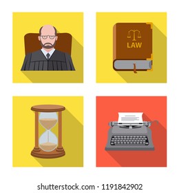 Vector illustration of law and lawyer logo. Set of law and justice stock vector illustration.