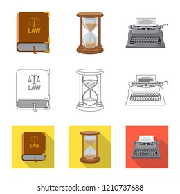 Vector illustration of law and lawyer logo. Set of law and justice stock vector illustration.