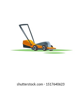 Vector illustration of lawn mower isolated on white background