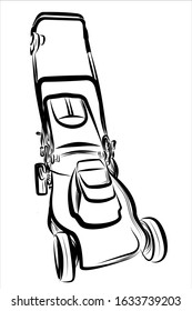 Vector illustration - Lawn Mower on a white background.