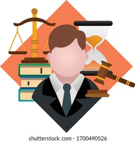 Vektorillustration eines Rechtsanwalts
