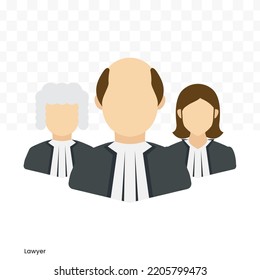 Vector Illustration Of Lawyer Team Avatar In Color On A Transparent Background (PNG). EPS Vector