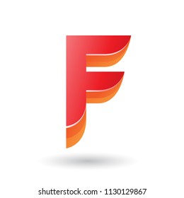 Ilustración vectorial de un icono rojo 3d estratificado para la letra F aislado en un fondo blanco