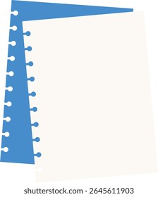 Vector illustration of layered notebook or planner pages with spiral holes. Great for study planners, journaling, scrapbooking, or digital stationery design.