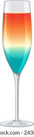 Vector illustration of a layered rainbow drink