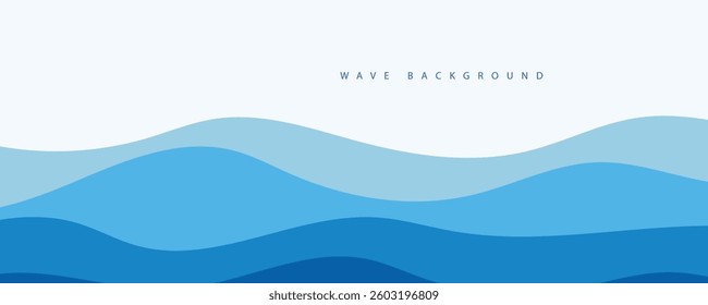 vector illustration of layered sea wave.